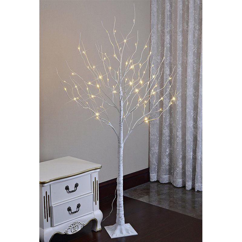 Pre-Lit Birch Tree with 72 LED Lights