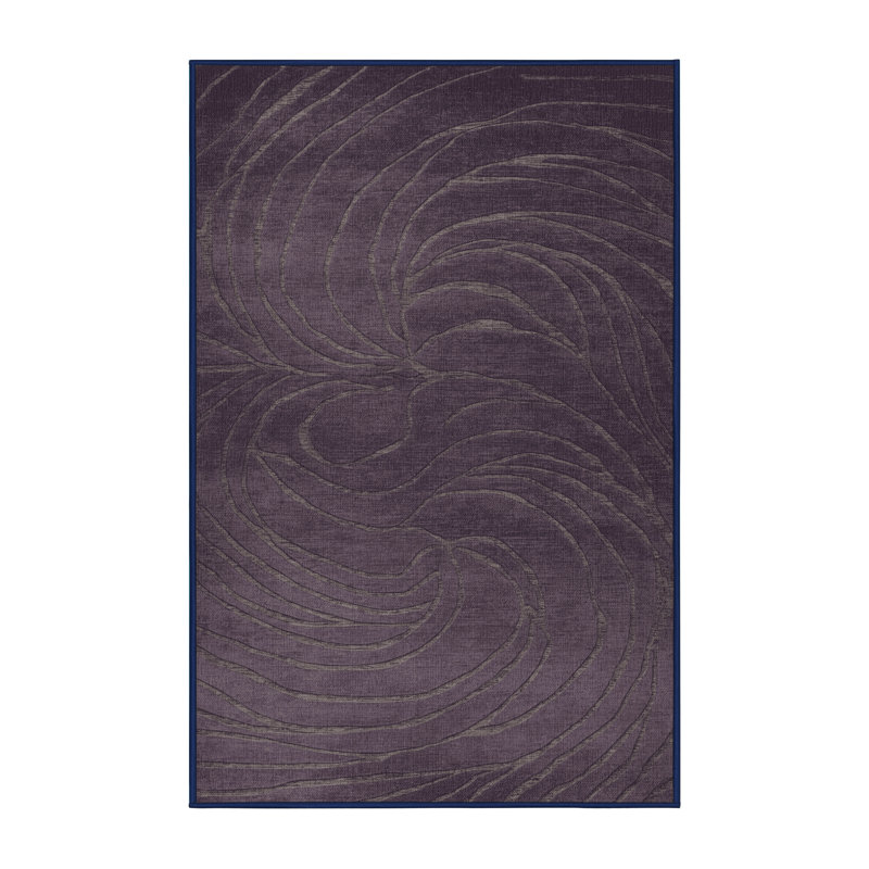 Machine Washable Abstract Purple Area Rug, Runner 2' x 4'