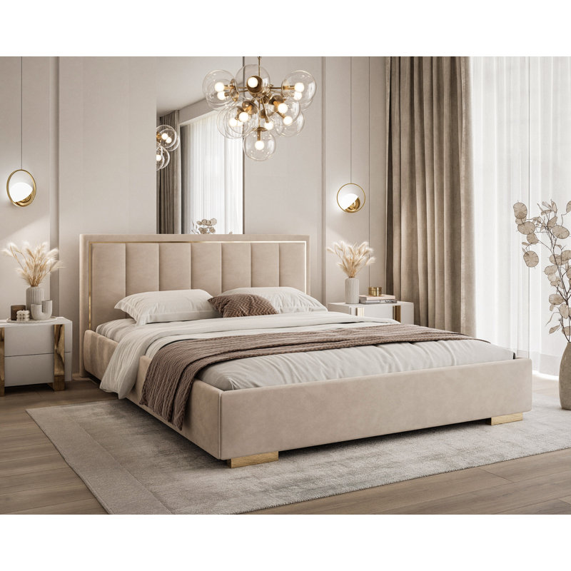 Upholstered Bed, Kingsize (5'), Sand Beige