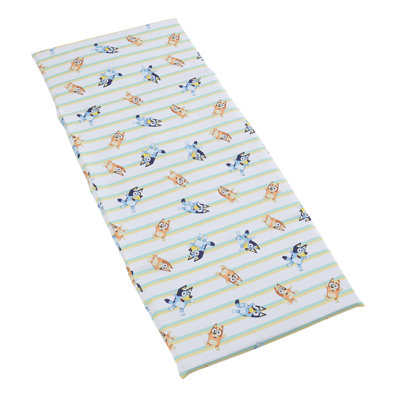 NoJo  Preschool Nap Mat Sheet, Blue, Orange and Green Pinstripe