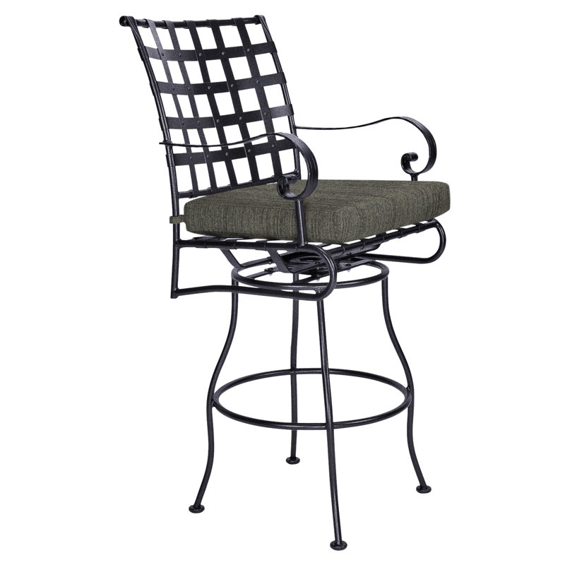 Classico-W Outdoor Swivel Bar Stool, Graphite, Flagship Stone Sunbrella®
