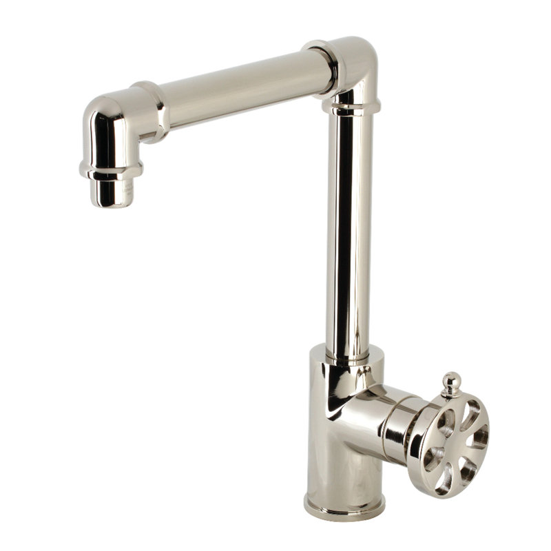 Robinet pour salle de bain à un trou avec ensemble de bonde Belknap, Nickel poli