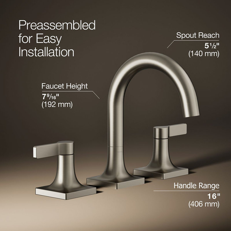 Venza Widespread Bathroom Sink Faucet 1.2 GPM, Vibrant Brushed Nickel, 1.2 GPM
