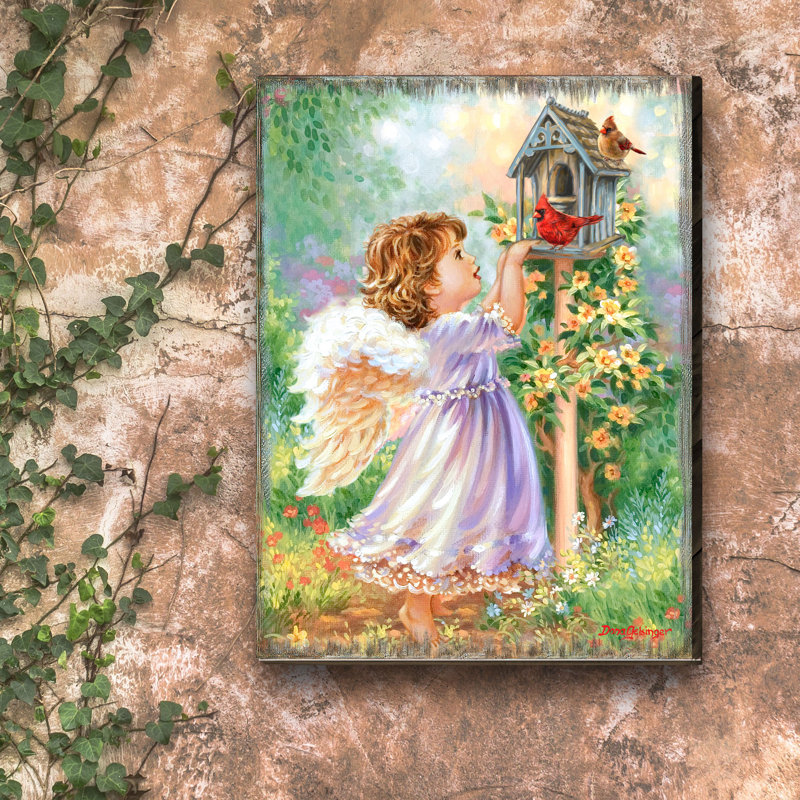 Wall Block Collection Wall Angels Are Near Handcrafted | D. Gelsinger - Designocracy, H 12 po x l 9 po x P 0,75 po