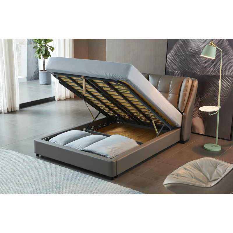 Lit de rangement brun Turner, Grand lit