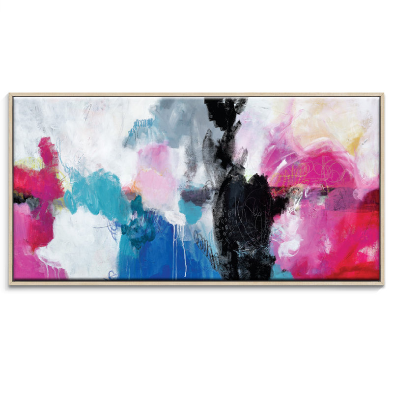 Julie Ahmad - Painting on Canvas, Timber Floater Framed, 31cm H x 61cm W