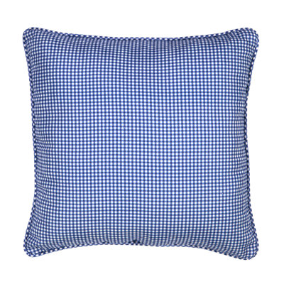 Melanie Buttercream Traditional Cotton Check Square Pillow