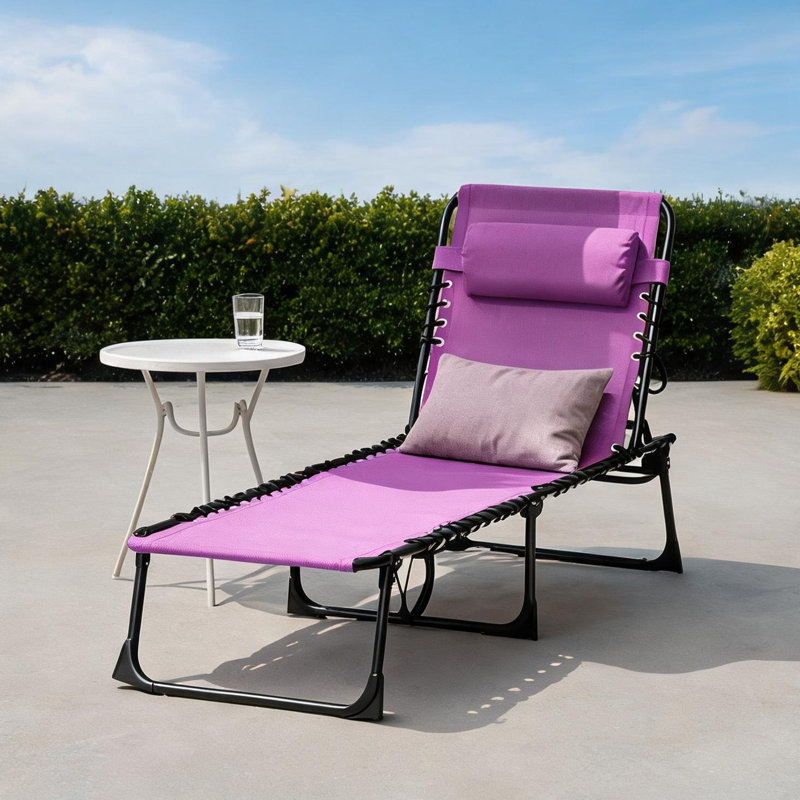 Chaise longue combinant design pliant et rangement avec siège inclinable et fini