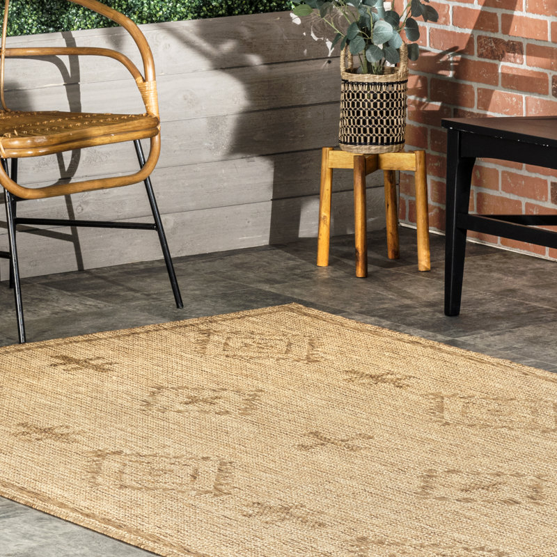 Tapis intérieur / extérieur tribal Senn, Rectangle 8 pi x 10 pi