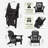 Set Of 6 Folding Adirondack Chairs, Firepit Chairs, Cup Holder, All-Weather HDPE-1499868923
