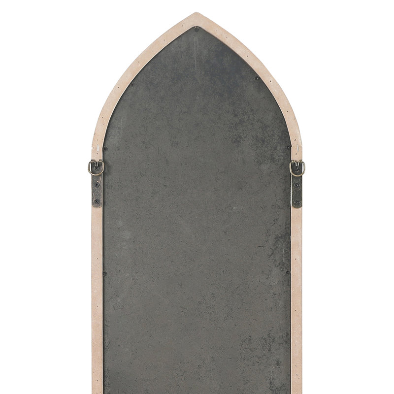 Miroir d'appoint de fenêtre arqué Giovanni Farmhouse, Blanc vieilli