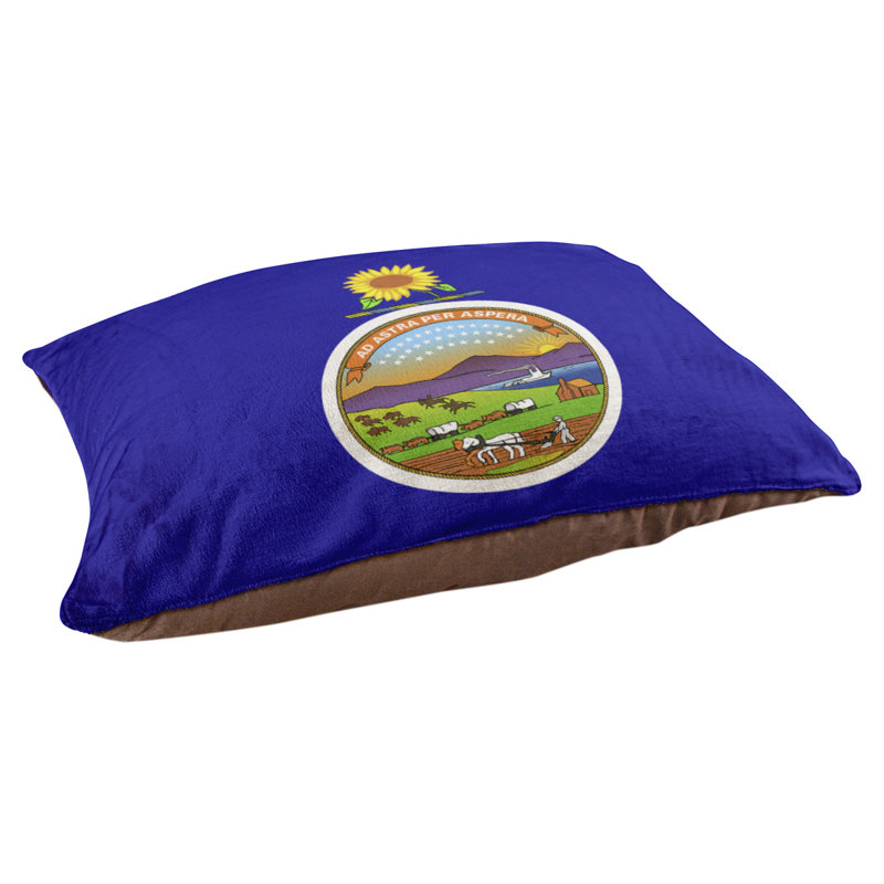 Coussin stylisé kansas flag Burien, Marron foncé, L 19,5 po x l 29,5 po