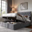 Caddo Velvet Upholstered Bed With Hydraulic Lever, Functional Storage Bed, Rivet Decoration-365473879-392959287
