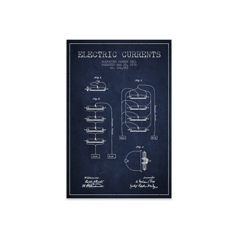 Schéma de brevet électrique gris anthracite par Aged Pixel, Bleu marine