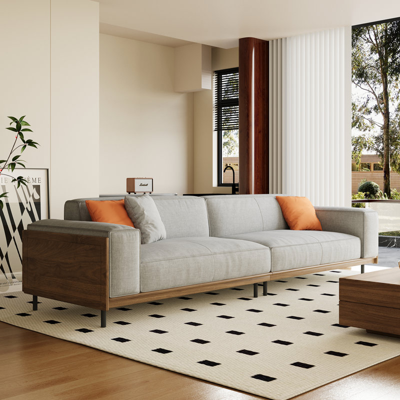 Large 283cm Sofa with Solid Wood Base, Linen Cotton Fabric and Soft Padding Fast Dispatch From UK Warehouse – Dispatched Within 2 Days