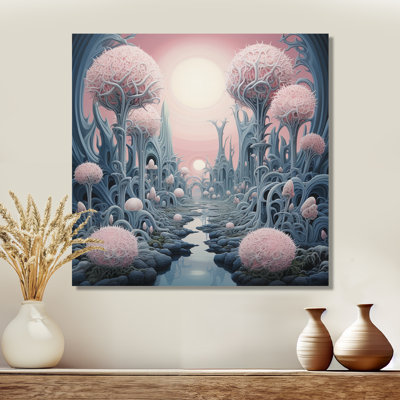 «Futuristic Fluffy Landscape», paysage abstrait, art mural