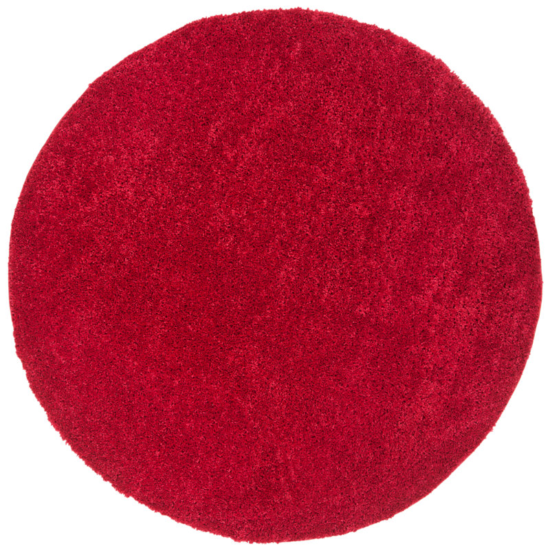 Stansted Solid Colour Shag Area Rug, Round 91cm