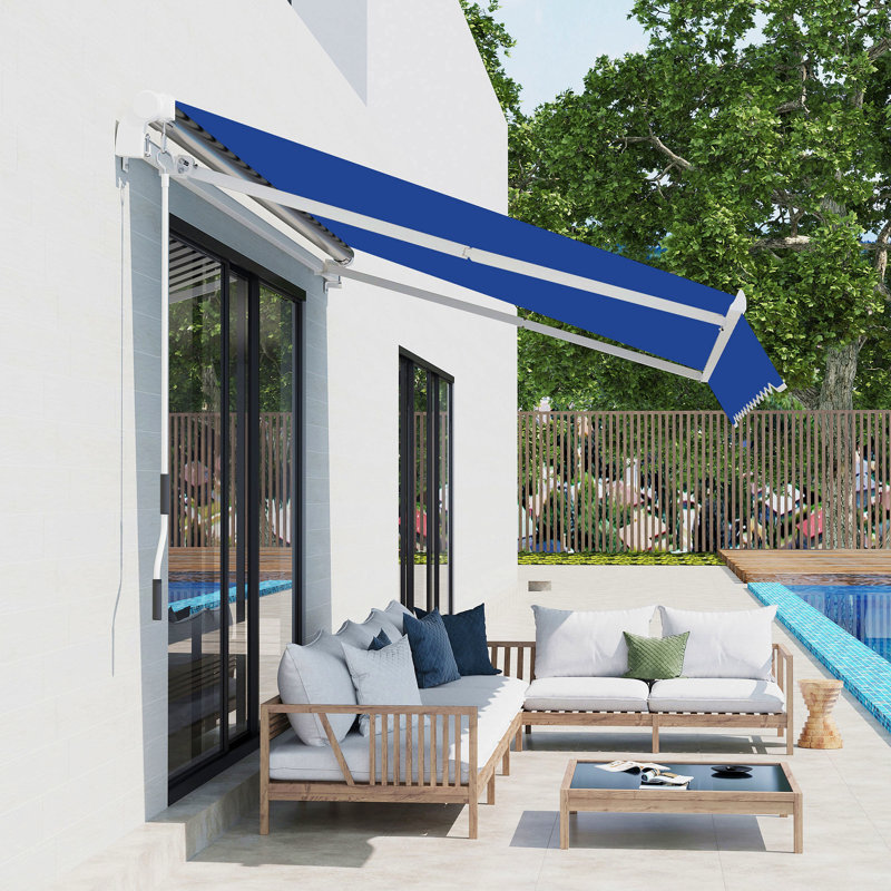 Auvent rétractable pour terrasse 8 'x 7', Bleu