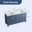 60" Fully Assembled Double Freestanding Bathroom Vanity with Cultured Marble Top