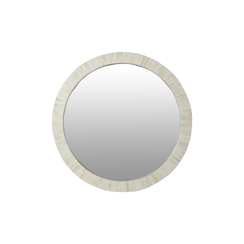 Berck Bone Round Wall Mirror, 34" x  34"