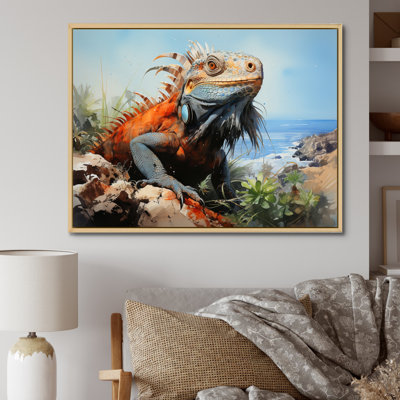 Lézard sur un rocher I sur toile