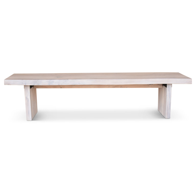 Brooks Bench, White Wash, 18" H x 102" W x 15" D