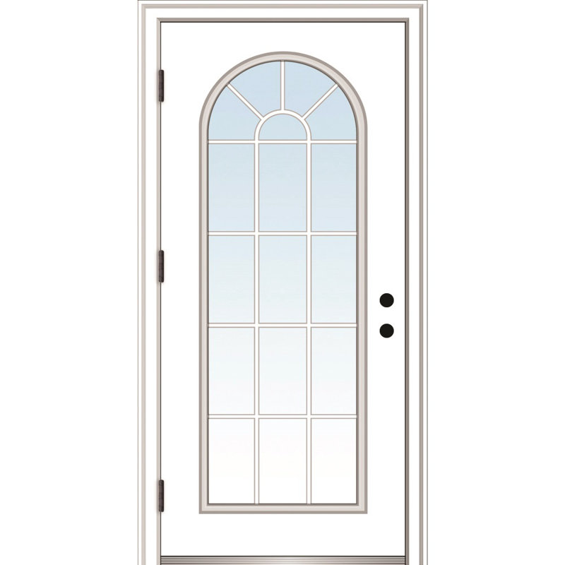 Porte d'entrée avant en fibre de verre, H 80 po x l 32 po x P 1,75po, Côté droit / vers l'extérieur, 6,56 po