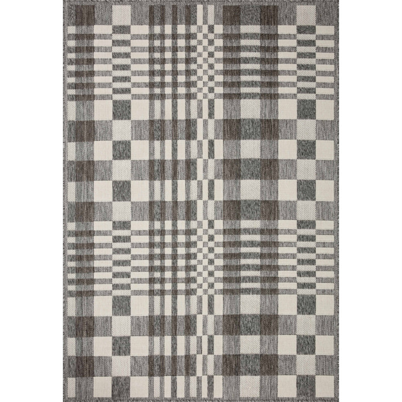 Plaid Indoor / Outdoor Rug, Rectangle 5'3" x 7'7"