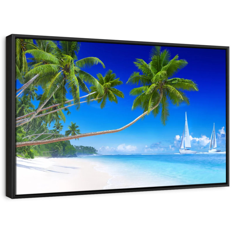Plage «Seaside Palms Wall Art», H 9 po x l 13 po