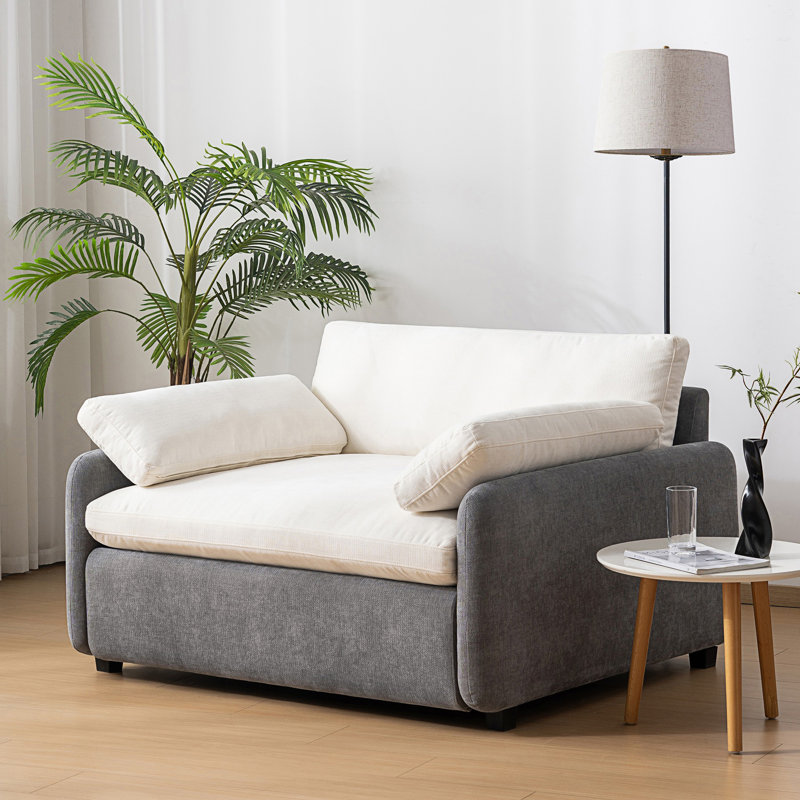 Fauteuil surdimensionné simple, fauteuil d'appoint large et profond, fauteuil rembourré moderne, fauteuil confortable