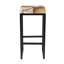 Tabouret en métal Tumin Brown avec base noire