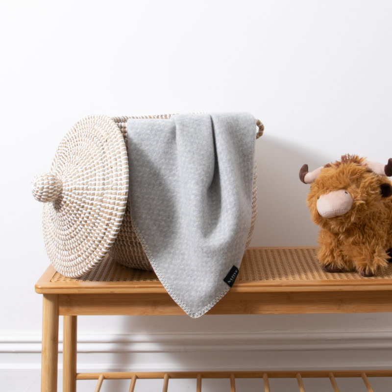 Wool Baby Blanket, Grey