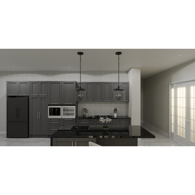 Bernan 3-Light Brushed Nickel Pendant Light, Noir mat