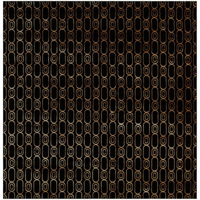 Contemporary Vincente Area Rug Black and Gold Colour