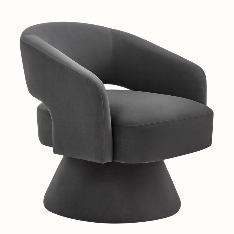 Fauteuil demi-tonneau pivotant l 27,5 po, Gris foncé