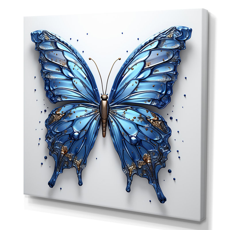 «Butterfly Watercolor Wings II», art encadré papillon, H 30 po x l 30 po, Toile tendue