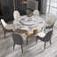 Table de salle à manger ronde en pierre frittée avec plateau tournant-2070703946-2070703947