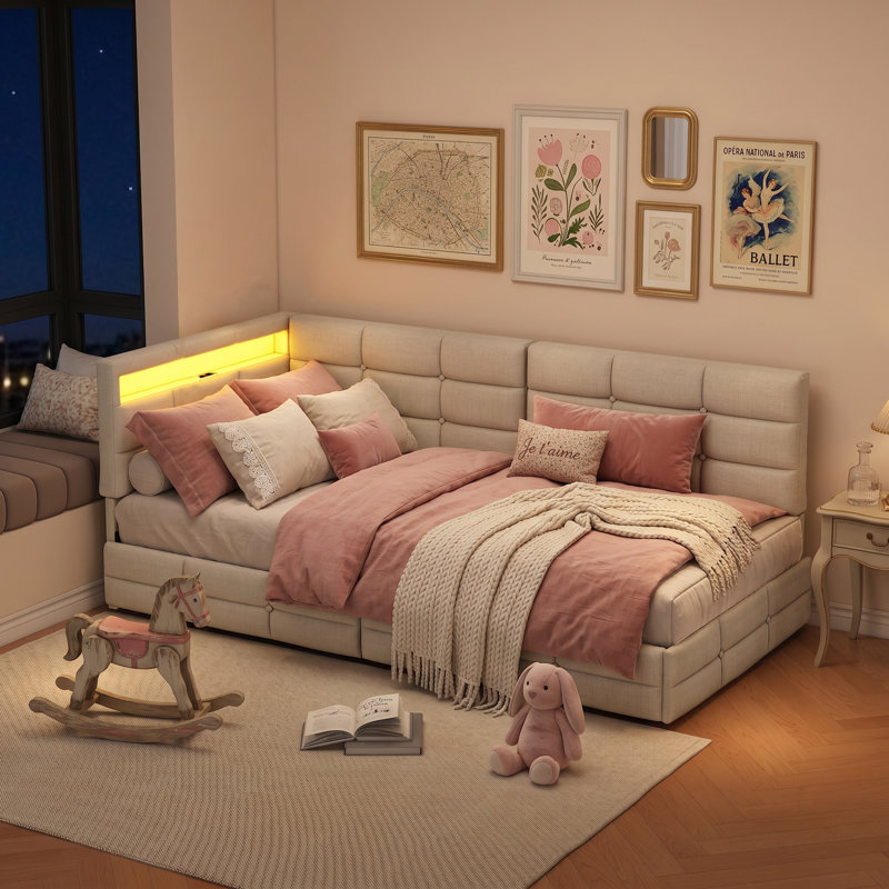 Bed, Beige