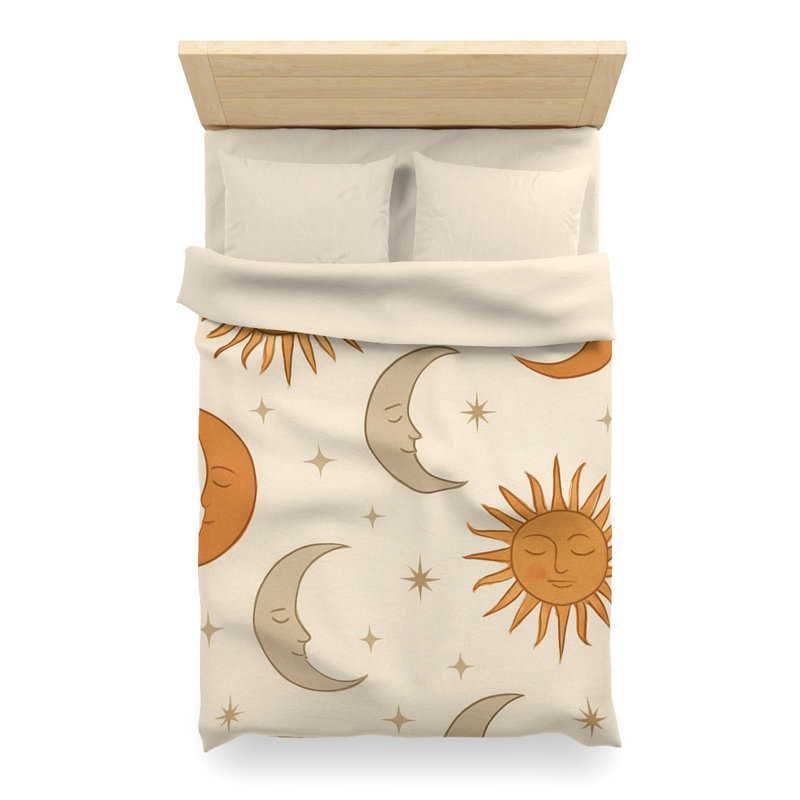 Microfiber Duvet Cover Boho Style, Design 51, Cream, Twin XL Duvet Cover
