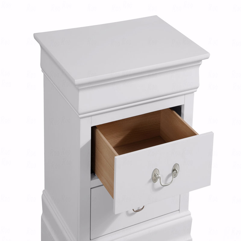 Traditional Nightstand, White