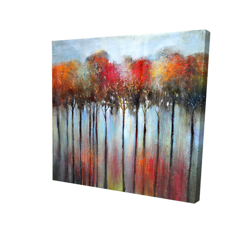 Abstract Forest Canvas - Blue Trees Bedroom Wall Art Decor