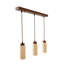 Lustre réglable élégant, structure en placage de bois et en métal, finition beige et noyer | Taille du capuchon: 2,6 po x 7,1 po, hauteur totale: 11,8 à 63,0 po, plaque de base: 23,6 po x 2,4 po x 1,6 po | 3 x GU10 10 W maximum (ampoule non incluse)-1833454149