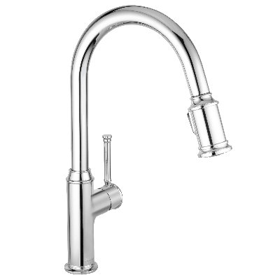 Robinet de cuisine rétractable à poignée simple avec accessoires