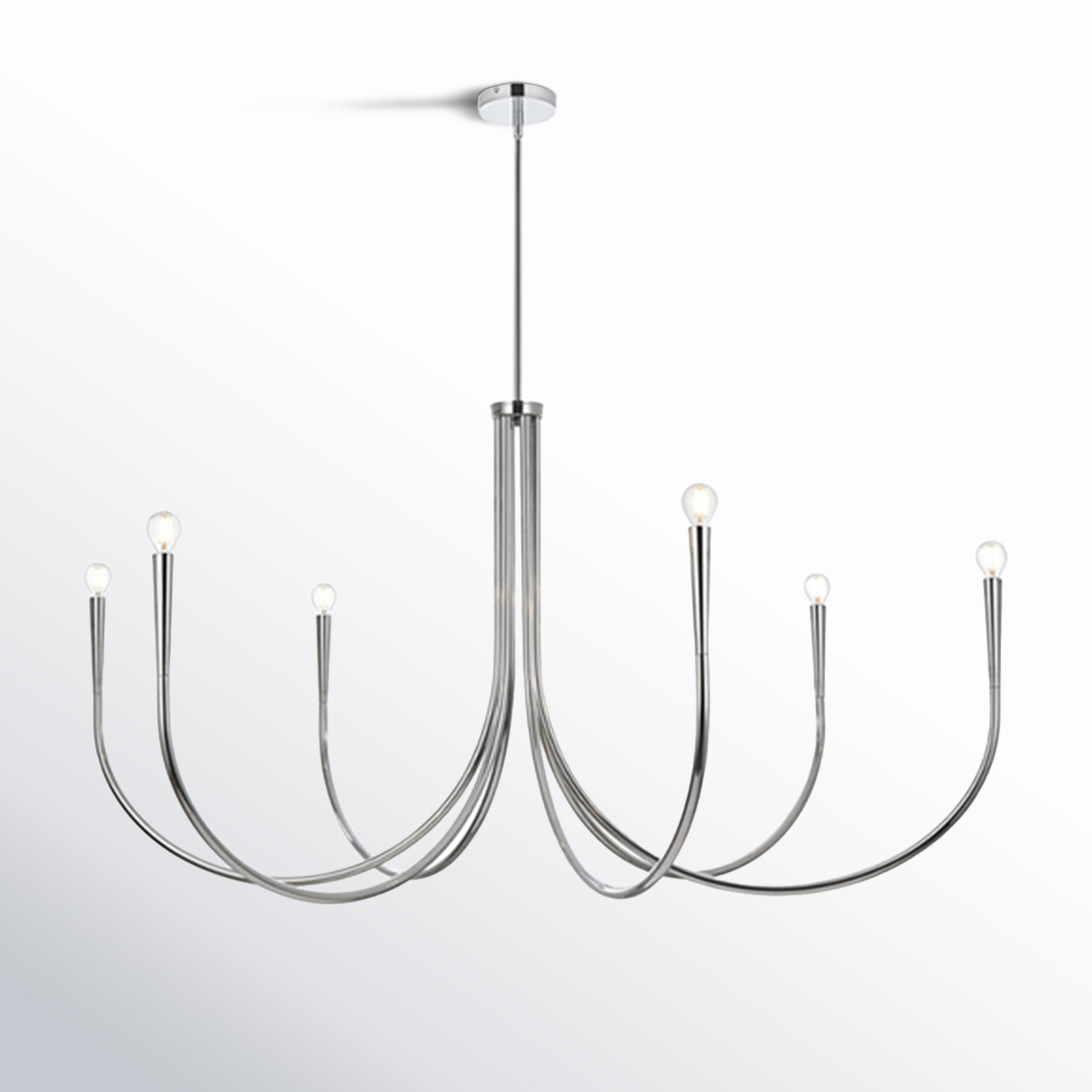 Catalena 6 - Light Dimmable Classic/Traditional Chandelier, Chrome, 28" H x 55" W x 55" D