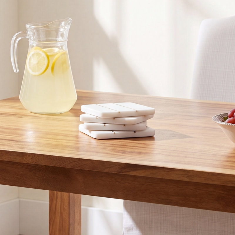 Marble Square 4 Piece Coaster Set