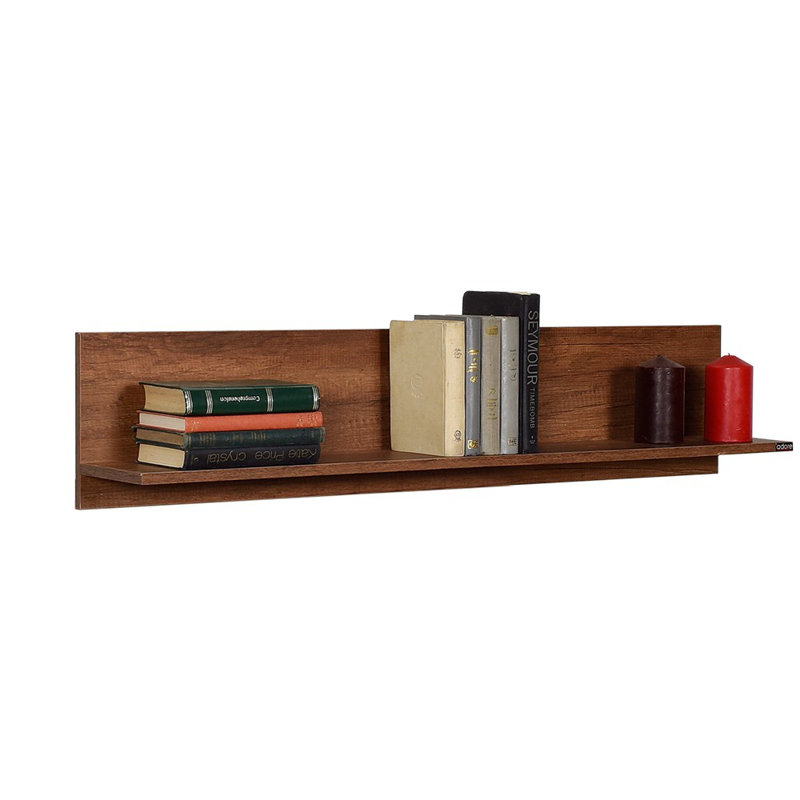 Modern Wall Shelf, Oslo & Walnut, 47.2 x 9.8 x 7.9 inches | 100% Melamine Coated Particle Board, Thickness: 0.6 inches | Stylish & Functional Storage Solution for Home & Office, Perfect for Display & Organization