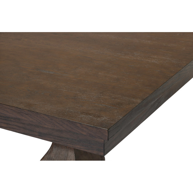 Table de salle à manger extensible Rackley de 78 po à 96 po avec ensemble en bois de noyer, Beige, 9