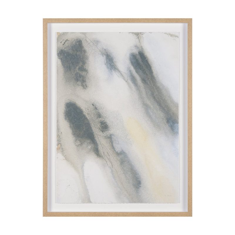 «Retreating Tide» par Ira Havuka, reproduction d'art encadrée à la main mat sous verre, H 41,5 po x l 31,5 po, Brun