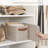 Narrow Storage Bins With Handle, Small Fabric Organizer Basket for Closet and Shelf, Brown-1009638852