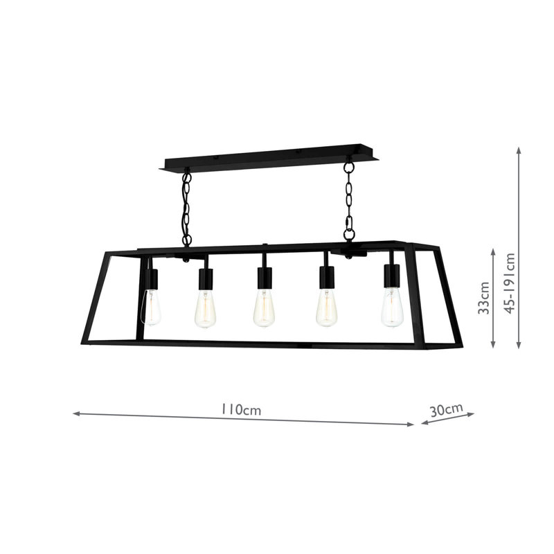 5 - Light Black Kitchen Island Pendant